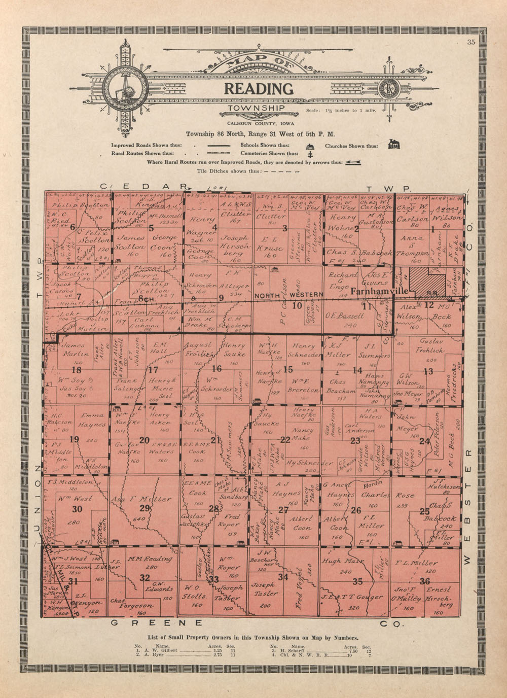 1911 Plat Map Calhoun County Iowa An IAGenWeb Project
