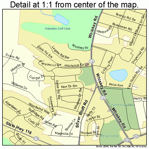 Aiken South Carolina Street Map 4500550