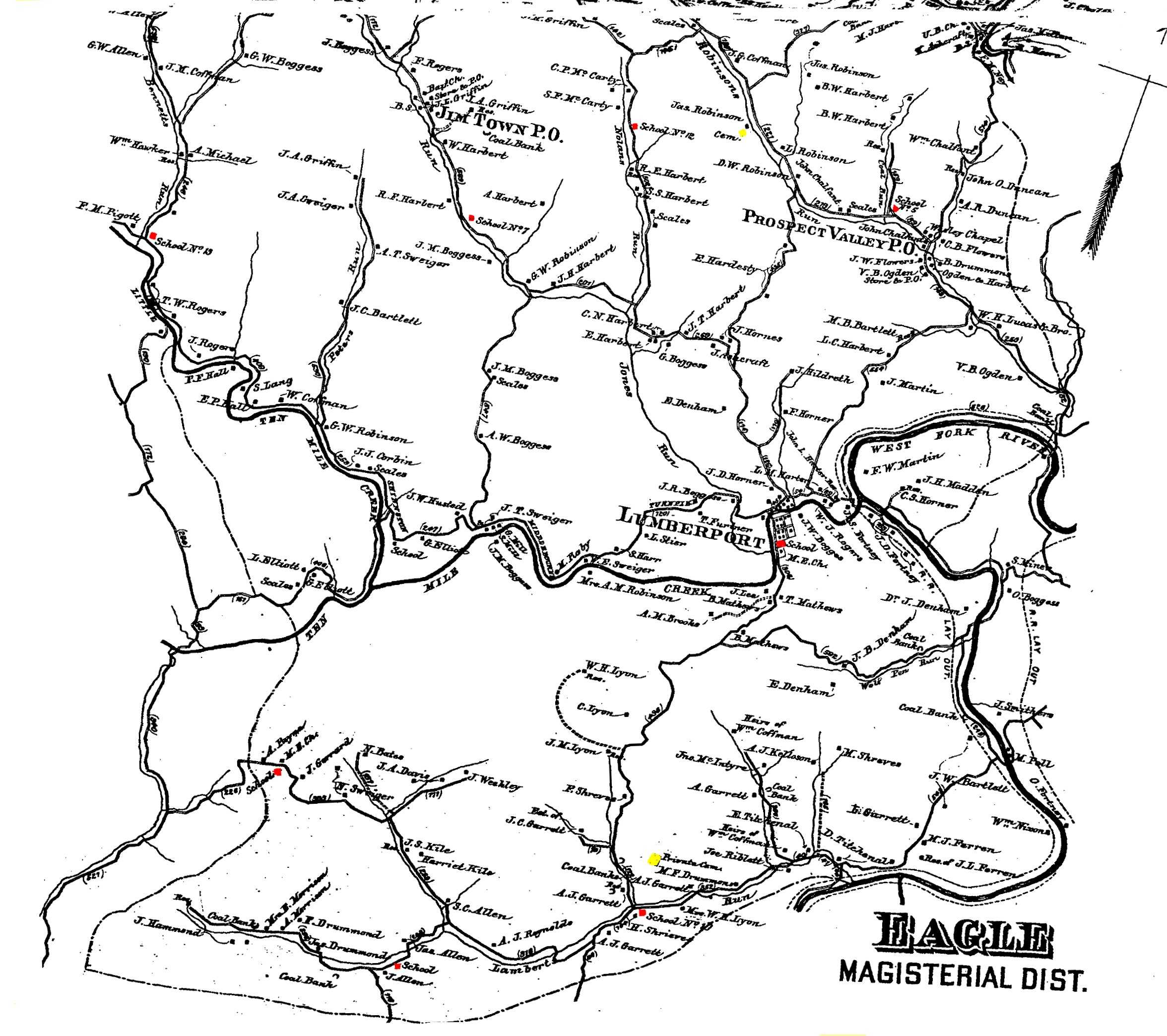Eagle District Map And Atlas 1886 Harrison County WV Eagle District Map And Atlas 1886 Harrison County WV