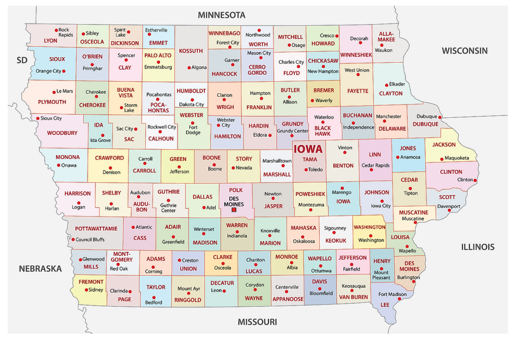Iowa Maps Facts World Atlas