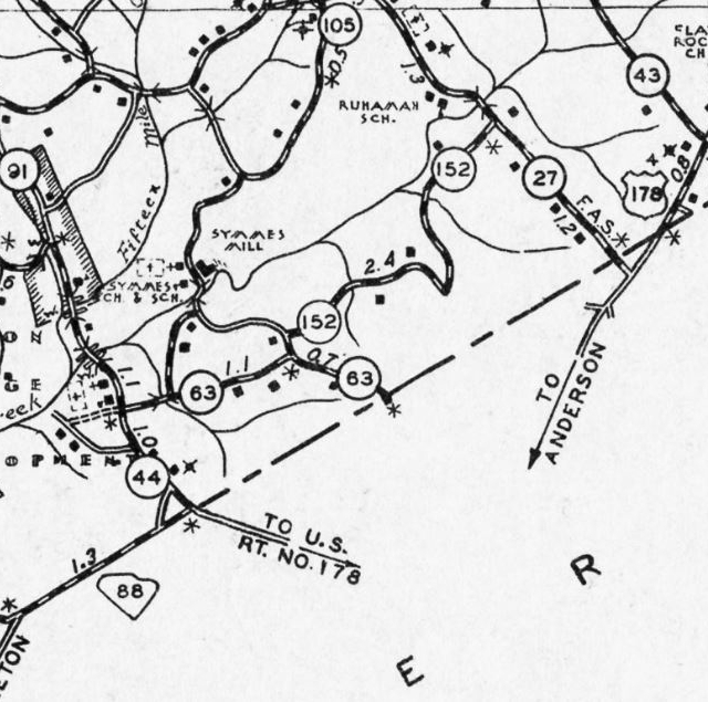 Pickens County Old SCDOT Maps Pickens County