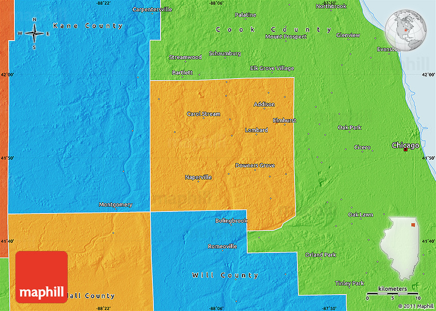 Political Map Of DuPage County