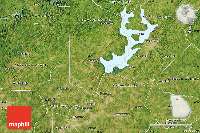 Satellite Map Of Forsyth County