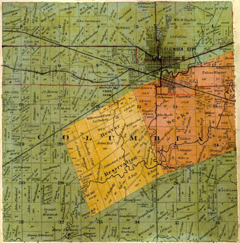 Whitley County Indiana 1889 Plat Map Index Images Township Maps