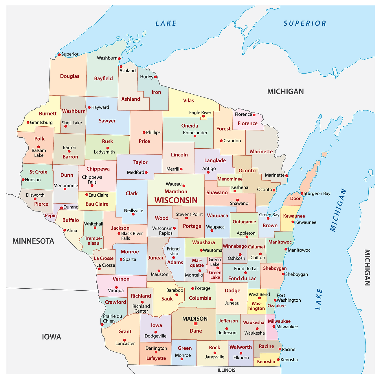 Wisconsin Maps Facts World Atlas